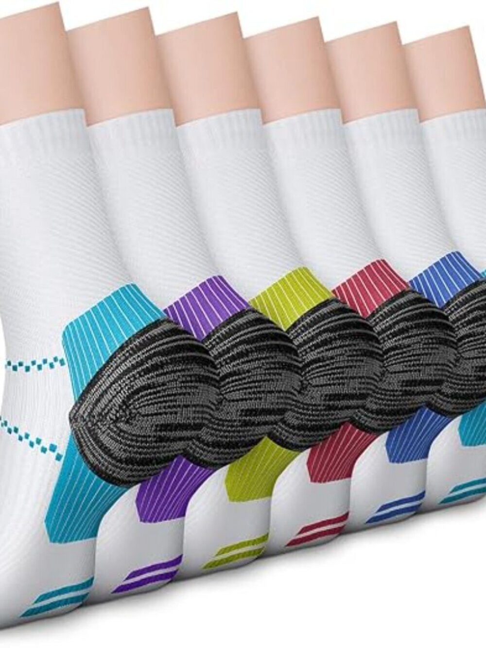 6 Pairs per pack Comfortable Compression Socks – S/M